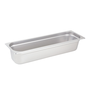 Winco SPJL-4HL Steam Table Pan, 1/2 size long, 4" deep, 25 gauge standard weight, anti-jamming, stainless steel, NSF