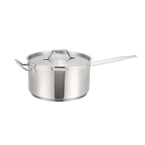 Winco SSSP-10 10 qt Stainless Steel Saucepan w/ Hollow Metal Handle