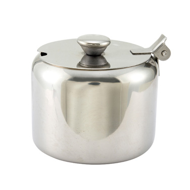 Winco T-710 Sugar Can, 10 oz., with cover, stainless steel