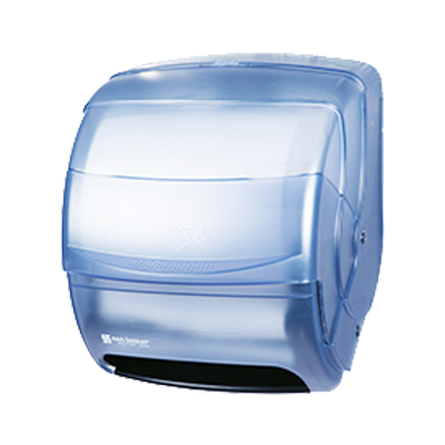 San Jamar T850TBL Integra Roll Towel Dispenser, translucent arctic blue