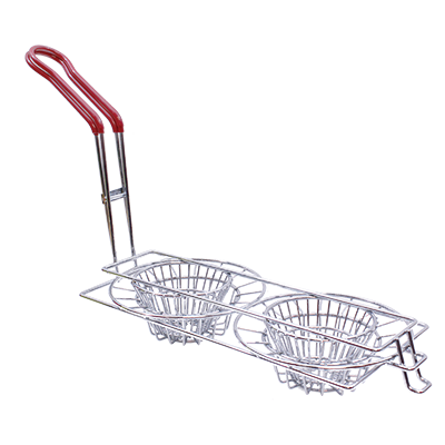 TableCraft Products TB24039 Double Taco Cups Fry Basket, 8”, stainless steel