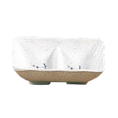 Thunder Group 0002BB Blue Bamboo 2 oz. Rectangular Melamine Divided Sauce Dish