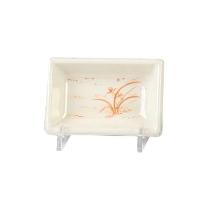 Thunder Group 1901GD Gold Orchid 2 oz. Rectangular Melamine Sauce Dish