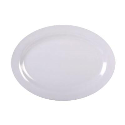 Thunder Group 2009TW Imperial 9" x 6 5/8" White Oval Mid Rim Melamine Platter