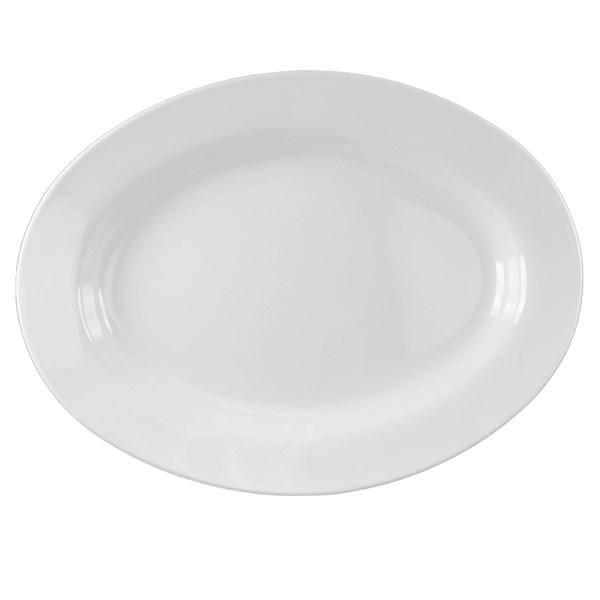 Thunder Group 2109TW Imperial 9" x 6-3/4" White Oval Mid Rim Melamine Deep Platter