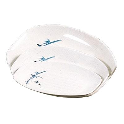 Thunder Group 2311BB Blue Bamboo 10-3/4" x 7-7/8" Oval Melamine Teriyaki Tray