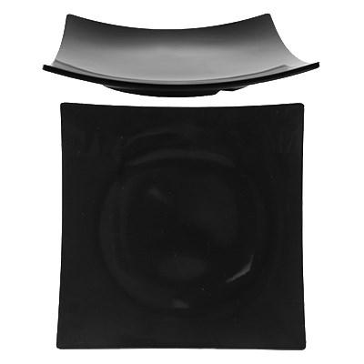Thunder Group 24010BK Classic Black 10" x 10" Square Flare Melamine Plate