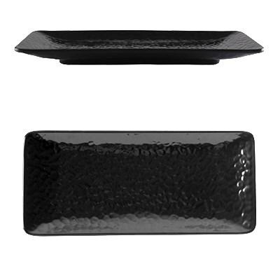 Thunder Group 24110BK Classic Black 11-1/4" x 5" Rectangular Melamine Plate