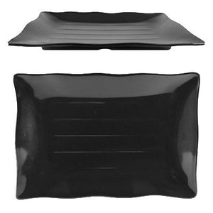 Thunder Group 24140BK Classic Black 13-1/2" x 9-1/8" Rectangular Melamine Plate