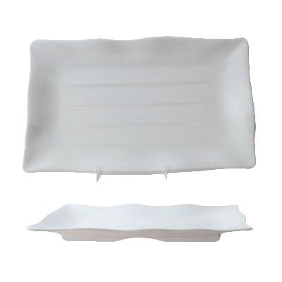 Thunder Group 24140WT Classic White 13-1/2" x 9-1/8" Rectangular Melamine Plate