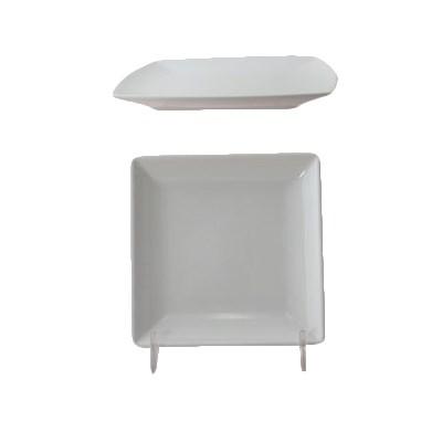 Thunder Group 29004WT Classic White 4-1/2" x 4-1/2" Square Melamine Plate