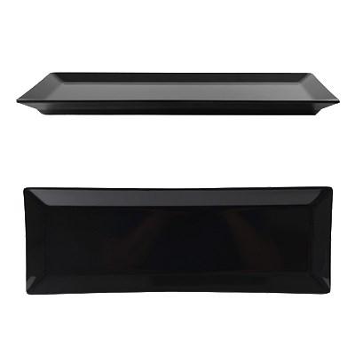 Thunder Group 29110BK Classic Black 10-1/4" x 4" Rectangular Melamine Plate