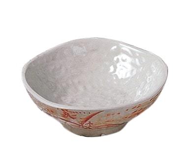 Thunder Group 3705 7 oz Gold Orchid Pattern Melamine Wave Rice Bowl