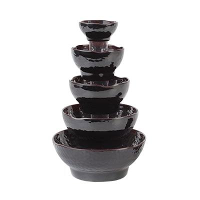 Thunder Group 3706TM 12-1/2 oz Tenmoku Pattern Melamine Wave Rice Bowl
