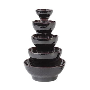 Thunder Group 3706TM 12-1/2 oz Tenmoku Pattern Melamine Wave Rice Bowl
