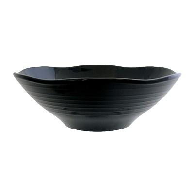 Thunder Group 39093BK Classic Black 1.4 Qt. Round Melamine Bowl