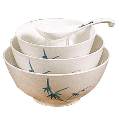 Thunder Group 5207BB 39 oz Blue Bamboo Pattern Melamine Rice Bowl