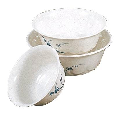 Thunder Group 5285BB Blue Bamboo 1.66 Qt. Round Melamine Scalloped Bowl