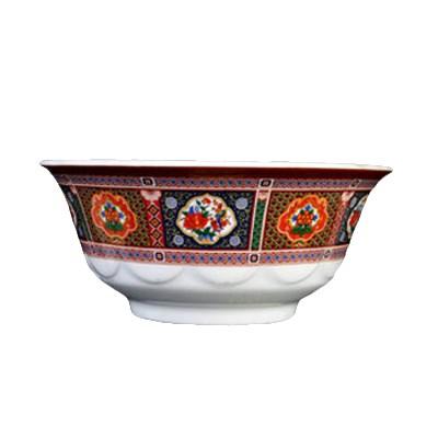 Thunder Group 5285TP Peacock 1.66 Qt. Round Melamine Scalloped Bowl