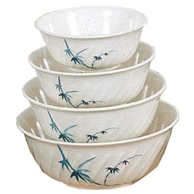 Thunder Group 5307BB Blue Bamboo 32 oz. Round Melamine Swirl Bowl