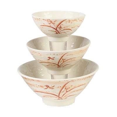 Thunder Group 5705 11 oz Gold Orchid Pattern Melamine Rice Bowl