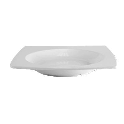 Thunder Group 63010WT Classic White 22 oz. Square Melamine Bowl