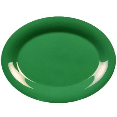 Thunder Group CR212GR Platter, Green, 12" X 9", Oval, BPA Free, NSF