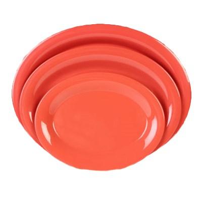 Thunder Group CR212RD Platter, Orange, 12" X 9", Oval, BPA Free, NSF