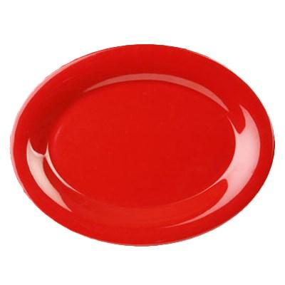 Thunder Group CR213PR Platter, Pure Red, 13-1/2" X 10-1/2", Oval, BPA Free, NSF