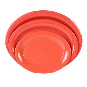 Thunder Group CR213RD Platter, Orange, 13-1/2" X 10-1/2", Oval, BPA Free, NSF