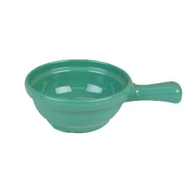 Thunder Group CR305GR 10 oz. Green Melamine Soup Bowl with Handle