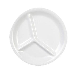 Thunder Group CR710W Compartment Plate, White, 10-1/4" Dia, Round, BPA Free, NSF