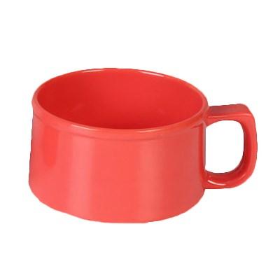 Thunder Group CR9016RD Soup Mug, 10 Oz, 4" Dia, With C-Handle, BPA Free, NSF