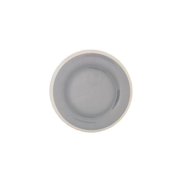 Thunder Group DM005H Graham 5-1/2" Round Gray Melamine Plate with Ivory Edge