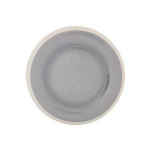 Thunder Group DM006H Graham 6-1/2" Round Gray Melamine Plate with Ivory Edge