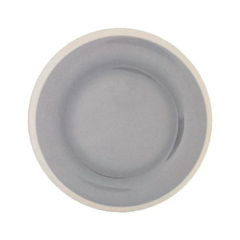 Thunder Group DM009H Graham 9-1/4" Round Gray Melamine Plate with Ivory Edge