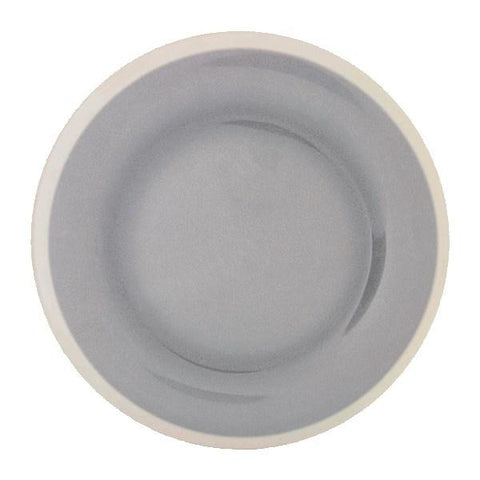 Thunder Group DM010H Graham 10-1/2" Round Gray Melamine Plate with Ivory Edge