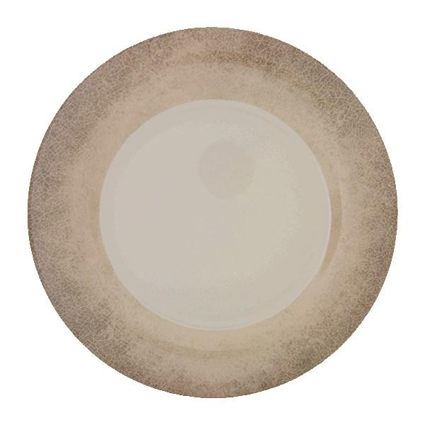 Thunder Group DM010J Jazz 10-1/2" Round Melamine Plate with Crackle-Finished Border