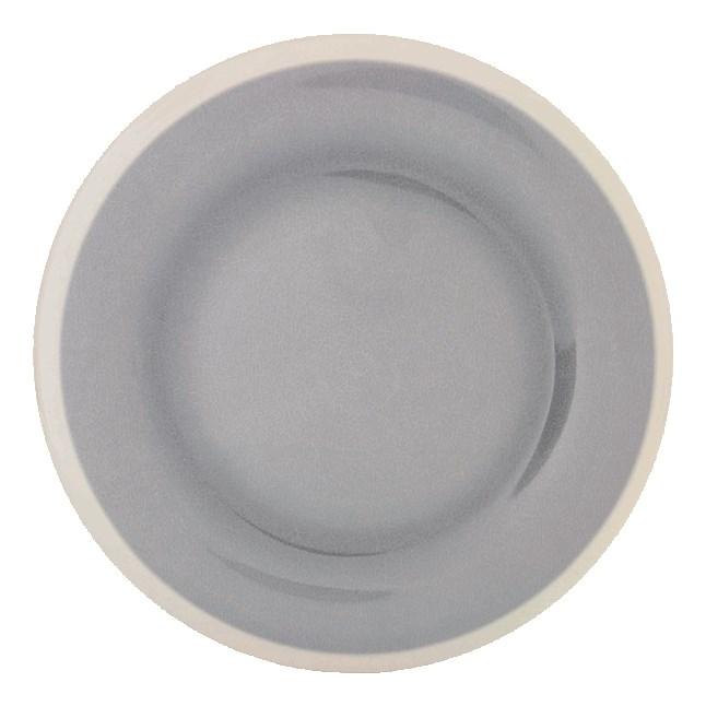 Thunder Group DM012H Graham 11-3/4" Round Gray Melamine Plate with Ivory Edge