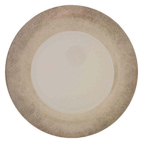 Thunder Group DM012J Jazz 11-3/4" Round Melamine Plate with Crackle-Finished Border