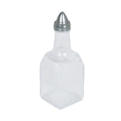 Thunder Group GLTWOC006 Oil & Vinegar Cruet 6 Oz Square, Glass Base/Stainless Steel Cap