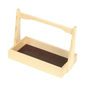 Thunder Group K109 Wood Shoyu Sauce Tray with Handle 6-1/2"