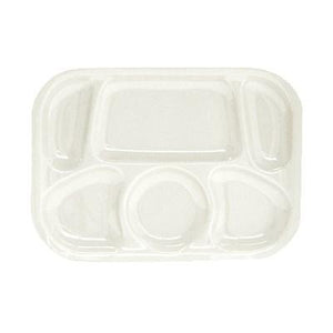 Thunder Group ML803W 6-Compartments Tray 13" X 9-1/2" Melamine, White