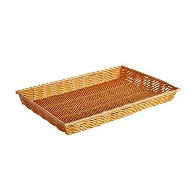 Thunder Group PLBN1813T 18" X 13" X 2" Rectangular Basket, Handwoven, Plastic, Natural Tan