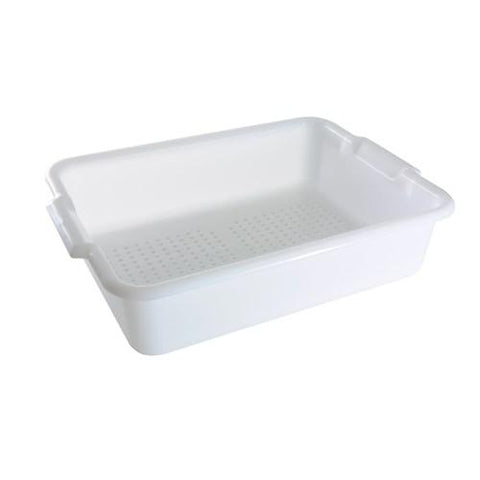 Thunder Group PLBT505WPF 5” Perforated Bus Box, Polypropylene, White