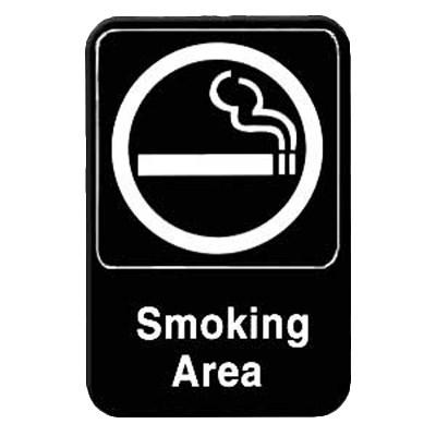 Thunder Group PLIS6902BK 6" X 9" Information Sign With Symbols, Smoking Area