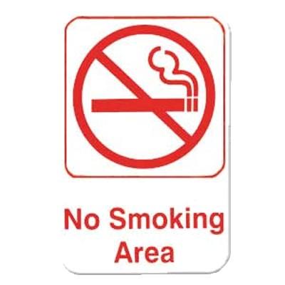 Thunder Group PLIS6905RD 6" X 9" Information Sign With Symbols, No Smoking Area