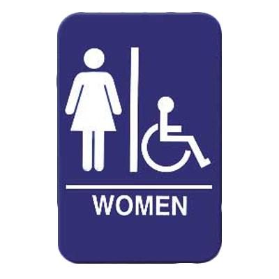 Thunder Group PLIS6909BL 6" X 9" Information Sign With Symbols, Women