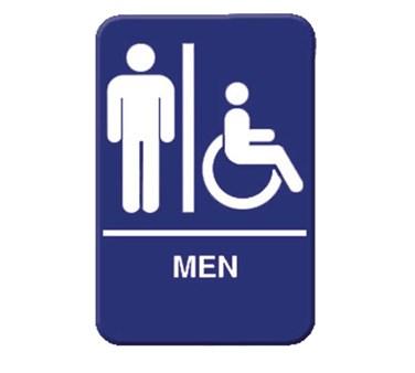 Thunder Group PLIS6914BL 6" X 9" Information Sign With Symbols, Men