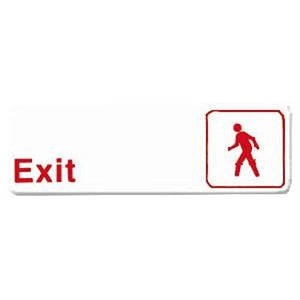 Thunder Group PLIS9307RD 9" X 3" Information Sign With Symbols, Exit